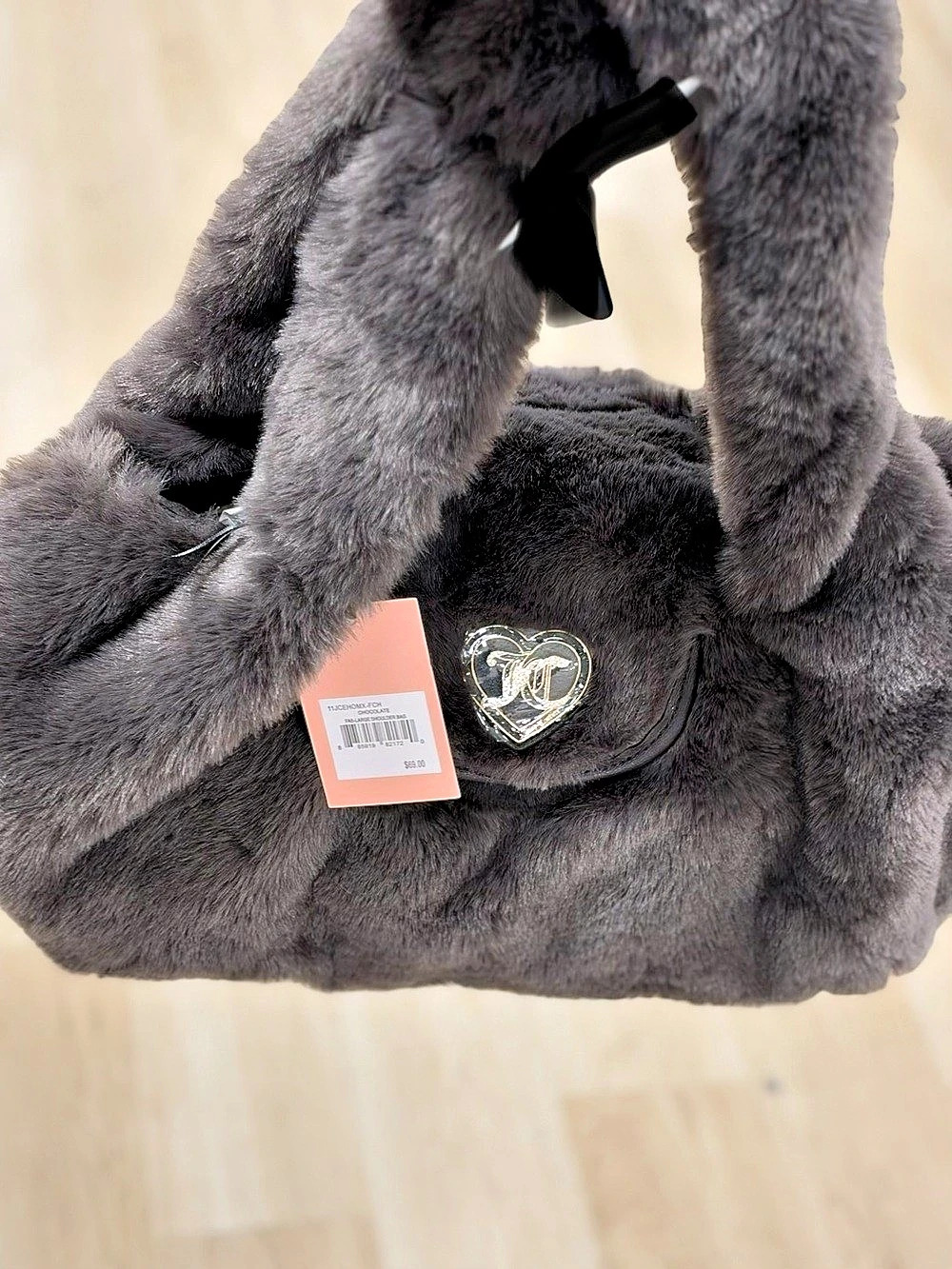 Juicy Couture Faux Fur Shoulder Bag in Gray